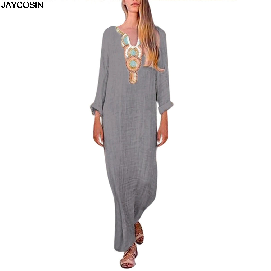 JAYCOSIN plus size dresses summer Womens Printed Sleeveless V-neck Maxi Dress Split Hem Baggy Kaftan Long Dresses party diy 9422
JAYCOSIN plus size dresses summer Womens Printed Sleeveless V-neck Maxi Dress Split Hem Baggy Kaftan Long Dresses party diy 9422