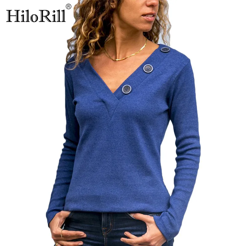 Women Tops and Blouses Casual V-Neck Blouse Spring Autumn Female Slim Fit Buttons Knitted Shirt Tunic Blusas Mujer De Moda 2019
Women Tops and Blouses Casual V-Neck Blouse Spring Autumn Female Slim Fit Buttons Knitted Shirt Tunic Blusas Mujer De Moda 2019