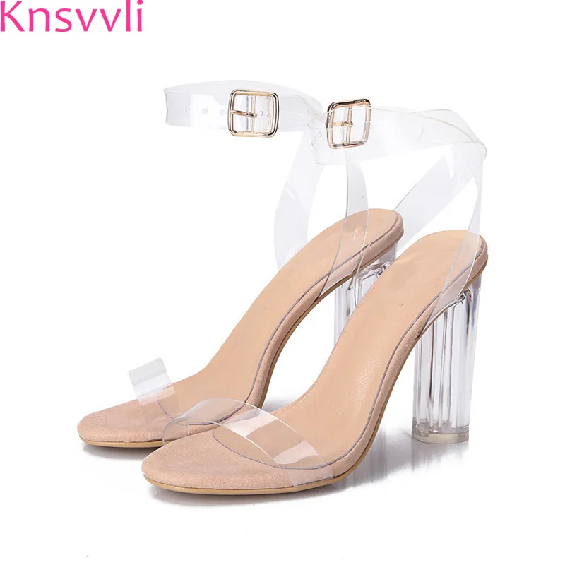 2018 PVC crystal chunky high heels sandals women pumps transparent a word band peep toe shoes women heel high 9 cm and 11 cm
2018 PVC crystal chunky high heels sandals women pumps transparent a word band peep toe shoes women heel high 9 cm and 11 cm