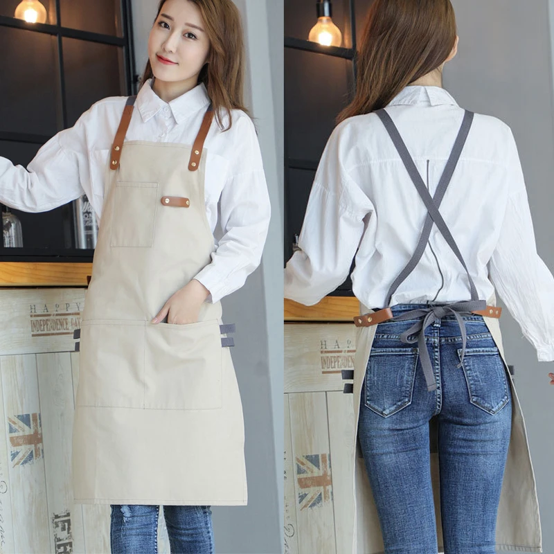 2018 New BBQ Canvas Apron with Pocket Dress Bib Leather Straps Kitchen apron for Women Men cooking Waitress Cotton Custom Logo
2018 New BBQ Canvas Apron with Pocket Dress Bib Leather Straps Kitchen apron for Women Men cooking Waitress Cotton Custom Logo