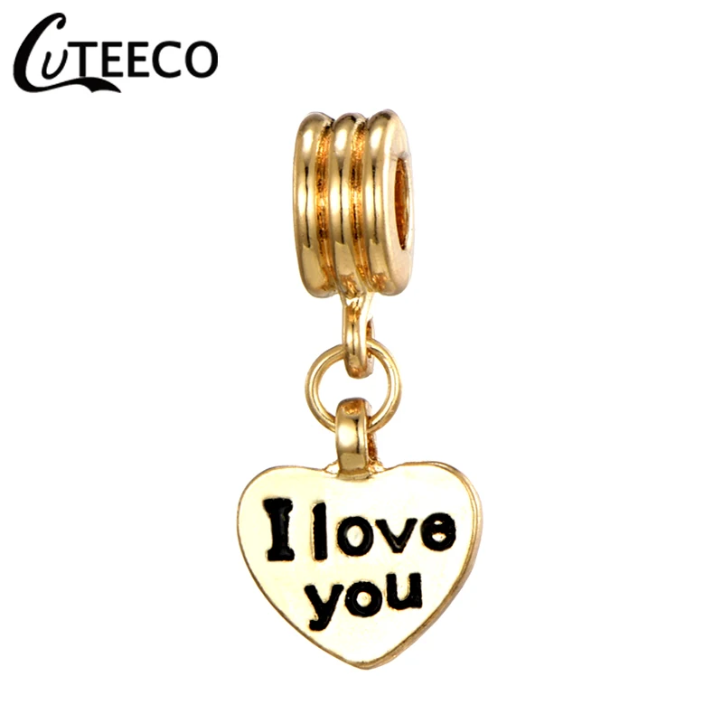 CUTEECO Silver & Gold Color I LOVE YOU Heart Dangle Charms Beads Fits Pandora Bracelet & Necklace Women DIY Jewelry
CUTEECO Silver & Gold Color I LOVE YOU Heart Dangle Charms Beads Fits Pandora Bracelet & Necklace Women DIY Jewelry