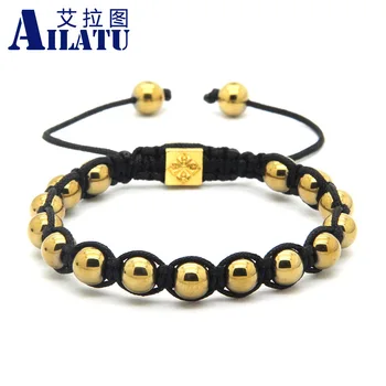 Ailatu Wholesale 10pcs Per Lot Best Sell 8mm Hematite Macrame Beads Bracelet for Birthday Gift
Ailatu Wholesale 10pcs Per Lot Best Sell 8mm Hematite Macrame Beads Bracelet for Birthday Gift
