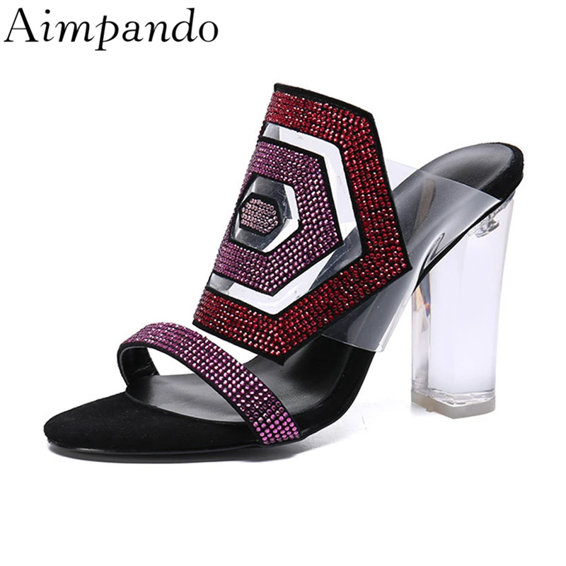 Geometric Hexagon Rhinestone Sandals Women Clear Crystal High Heel Open Toe Transparent PVC Summer Shoes Fashion Mules
Geometric Hexagon Rhinestone Sandals Women Clear Crystal High Heel Open Toe Transparent PVC Summer Shoes Fashion Mules