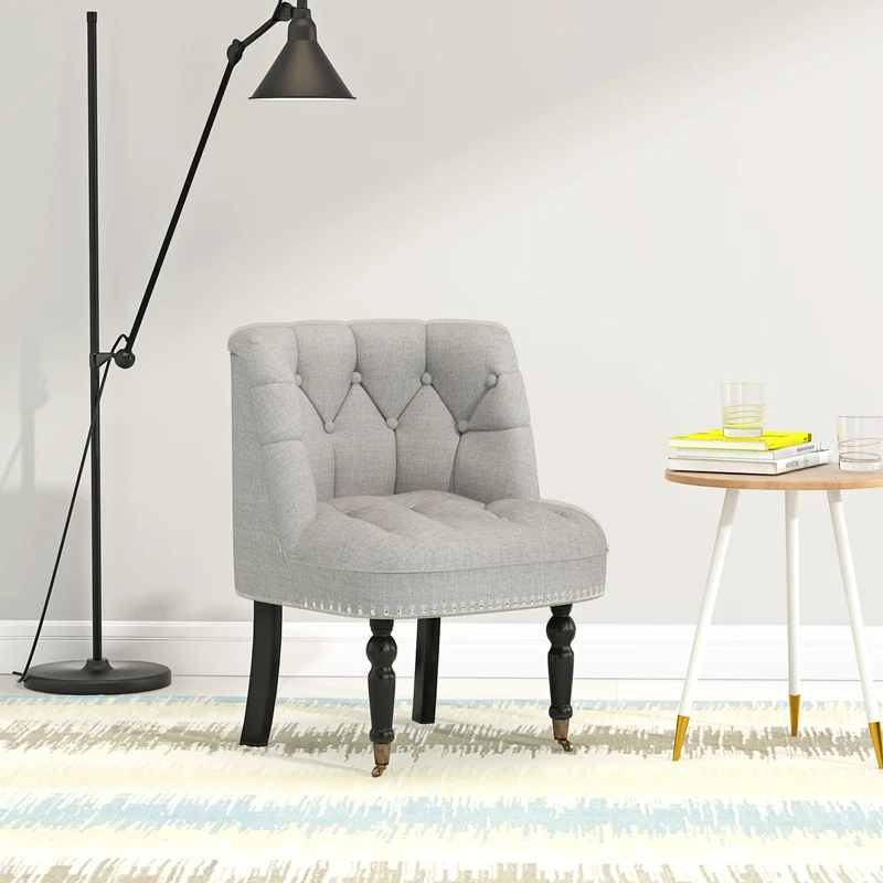 Accent Button Tufted Laid-Back Upholstered Living Room Moving Chair Dropshipping