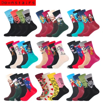 Downstairs Men Socks 4Pairs/Lot Striped Trend Funny Pattern 9 Selects Fashion Breathable Hip Hop Designer Happy Sock
Downstairs Men Socks 4Pairs/Lot Striped Trend Funny Pattern 9 Selects Fashion Breathable Hip Hop Designer Happy Sock