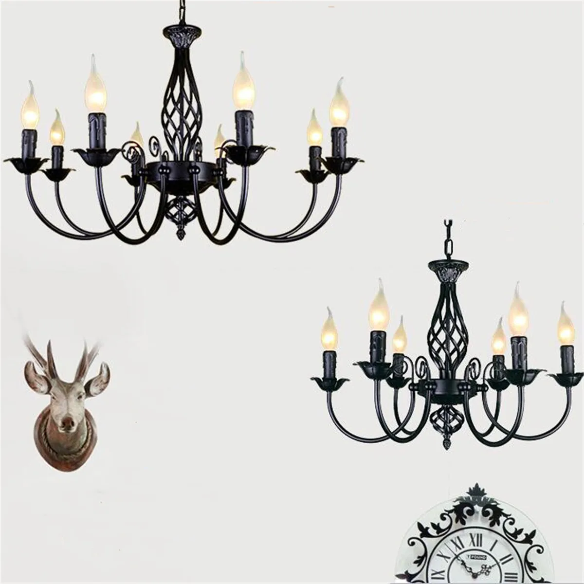 Industrial Chandelier Wrought Iron 3 4 5 6 Light Chandeliers Vintage Candlestick Black White Hanging Lamp For Bar Restaurant
Industrial Chandelier Wrought Iron 3 4 5 6 Light Chandeliers Vintage Candlestick Black White Hanging Lamp For Bar Restaurant