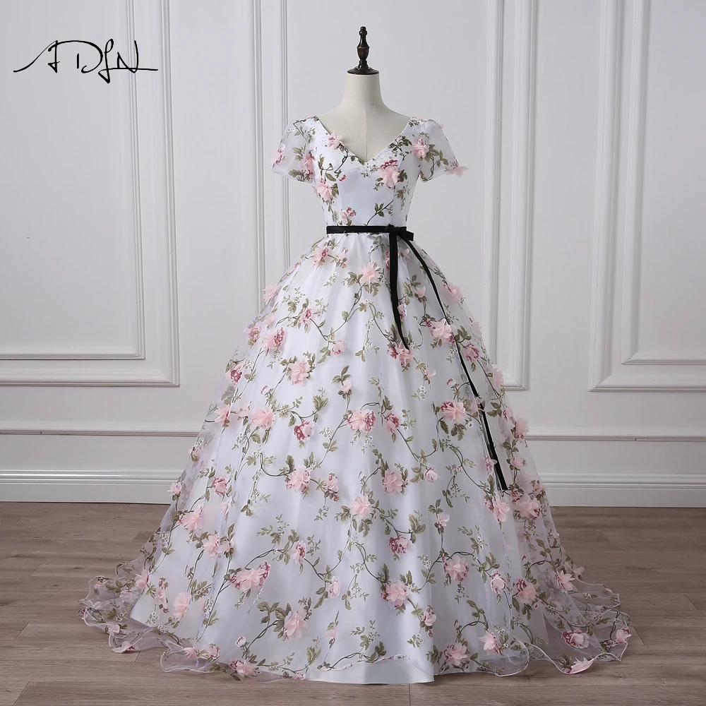 ADLN V-neck Floral Photography Wedding Dresses Short Sleeve Princess Puffy A-line Bridal Gown Vestidos de Novia
ADLN V-neck Floral Photography Wedding Dresses Short Sleeve Princess Puffy A-line Bridal Gown Vestidos de Novia