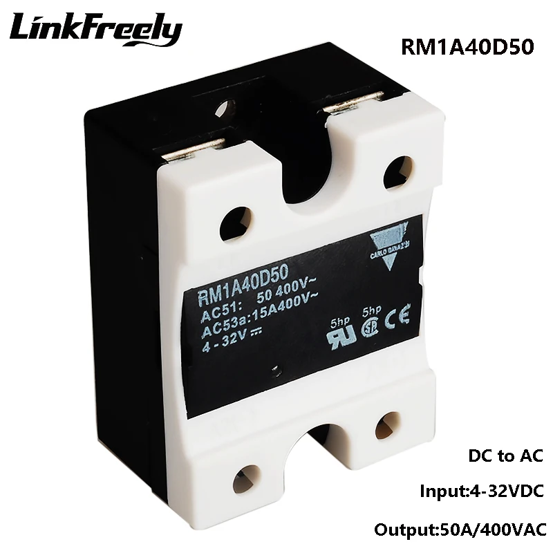 RM1A40D50 50A DC AC твердотельный релейный модуль выход: 42 440VAC вход: 5В 12В 24VDC SSR реле
