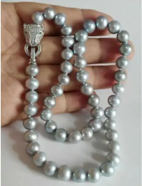 Очаровательное круглое серое жемчужное ожерелье 10-11 мм 18 дюймов 36 | Украшения и