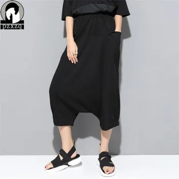 2019 New SummerCross-pants Elastic Waist Black Oversized Stitch Loose Long Cross-pants Women Trousers Fashion Harem Pants Female
2019 New SummerCross-pants Elastic Waist Black Oversized Stitch Loose Long Cross-pants Women Trousers Fashion Harem Pants Female