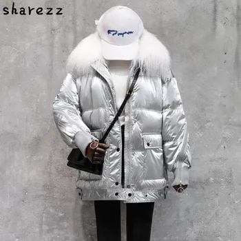 2019 Winter Silver Black Duck Coat Women Wool Fur Collar White Duck Down Parkas Female Loose Waterproof Snow Outerwear
2019 Winter Silver Black Duck Coat Women Wool Fur Collar White Duck Down Parkas Female Loose Waterproof Snow Outerwear