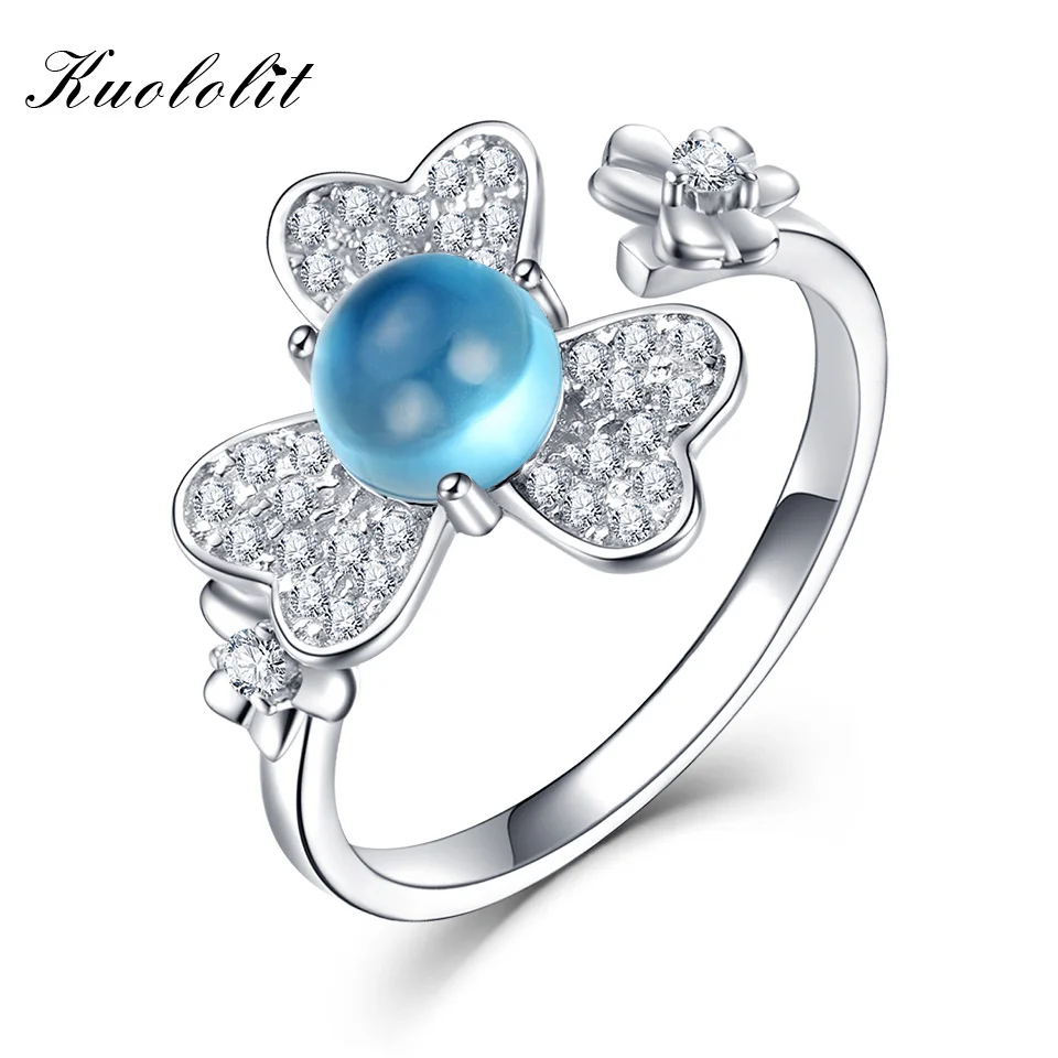 Kuololit Natural Sky Blue Topaz Rings For Women Solid 925 Sterling Silver Sapphire Ring With Stone Fine Jewelry Engagement Gift 
Kuololit Natural Sky Blue Topaz Rings For Women Solid 925 Sterling Silver Sapphire Ring With Stone Fine Jewelry Engagement Gift