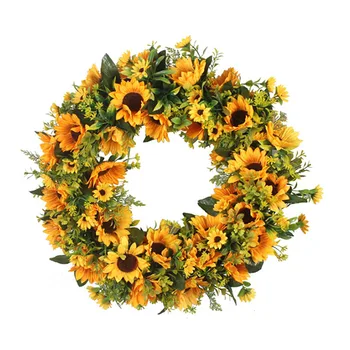 Artificial Sunflowers Wreath Door Hanging Flower Wreath With Yellow Sunflower And Green Leaves for Wall Window Home Party Decor
Artificial Sunflowers Wreath Door Hanging Flower Wreath With Yellow Sunflower And Green Leaves for Wall Window Home Party Decor