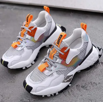 Reflective Shoes Women Chunky Sneakers Brand Platform zapatos de mujer Patchwork chaussures femme Lady White footware Breathable
Reflective Shoes Women Chunky Sneakers Brand Platform zapatos de mujer Patchwork chaussures femme Lady White footware Breathable