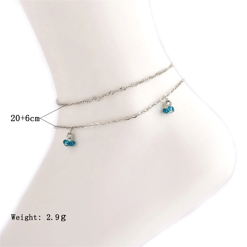 Simple Women Anklets Crystal Beads Pendant Multilayer Silver Anklet Set Lady Fashion Beach Party Jewelry Accessories
Simple Women Anklets Crystal Beads Pendant Multilayer Silver Anklet Set Lady Fashion Beach Party Jewelry Accessories