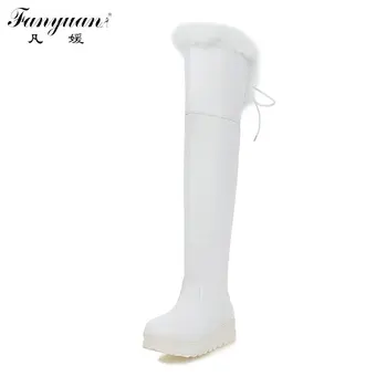 2017 Winter Slip-On with Back Lace-up Bow Long Boots for Woman Plus Size Flat Platform Shoes Girls' Over-the-knee Snow Boots
2017 Winter Slip-On with Back Lace-up Bow Long Boots for Woman Plus Size Flat Platform Shoes Girls' Over-the-knee Snow Boots