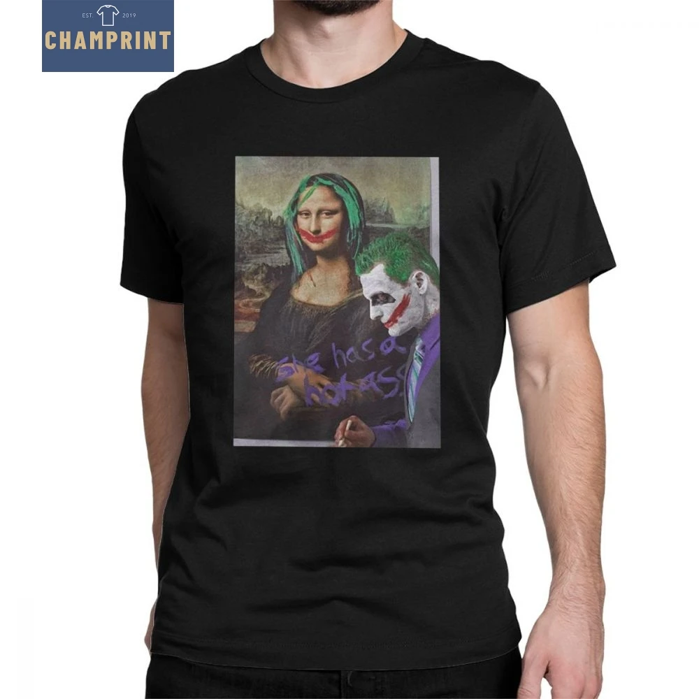 

Joker Mona Lisa T-Shirts She Has A Hot Ass Vintage T Shirts Man's Short Sleeved Clothes Birthday Gift Tee Shirt Pure Cotton