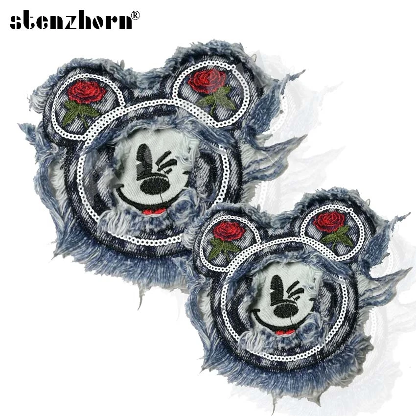 Big small size Machine sew on applique embroidery Sequin Red Rose flower Mickey decoration patches for girl clothing
Big small size Machine sew on applique embroidery Sequin Red Rose flower Mickey decoration patches for girl clothing