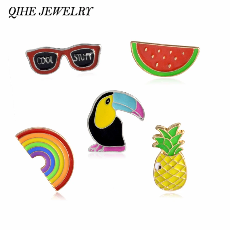 QIHE JEWELRY Cute Fruit Watermelon Pineapple Crow Sunglasses Rainbow Jeans Bag Enamel Lapel Pin Brooch Set Fashion Jewelry
QIHE JEWELRY Cute Fruit Watermelon Pineapple Crow Sunglasses Rainbow Jeans Bag Enamel Lapel Pin Brooch Set Fashion Jewelry