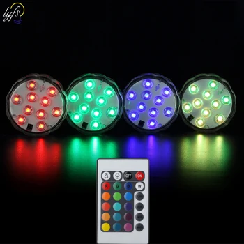 10leds RGB Led Underwater Light Pond Submersible IP67 Waterproof Swimming Pool Light Battery Operated for Wedding Party
10leds RGB Led Underwater Light Pond Submersible IP67 Waterproof Swimming Pool Light Battery Operated for Wedding Party