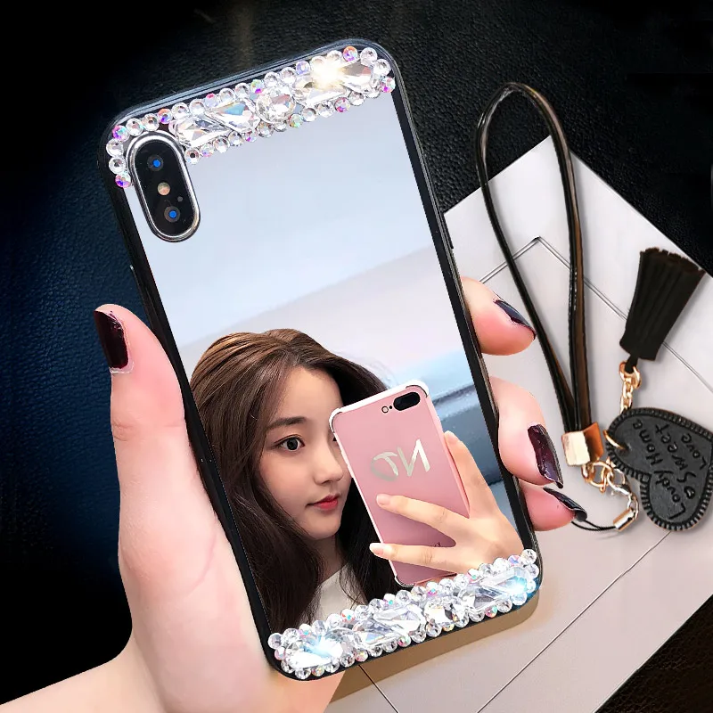 Phone Case for iPhone 7 8 Plus X XS Max XR Rhinestones Cosmetic Mirror Girly Glass TPU Phone Luxury Back Cover
Phone Case for iPhone 7 8 Plus X XS Max XR Rhinestones Cosmetic Mirror Girly Glass TPU Phone Luxury Back Cover