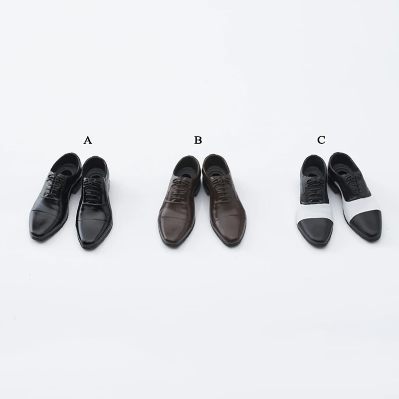 Фото Мужская модная кожаная обувь в масштабе 1/6 с ножками внутри для 12-дюймовых