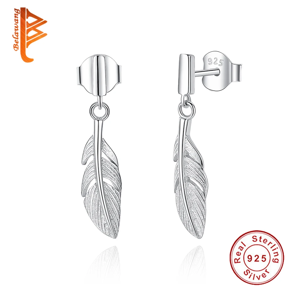 BELAWANG 2019 New Fashion 925 Sterling Silver Feather Leaves Stud Earrings For Women Authentic Silver Earrings Wedding Jewelry
BELAWANG 2019 New Fashion 925 Sterling Silver Feather Leaves Stud Earrings For Women Authentic Silver Earrings Wedding Jewelry