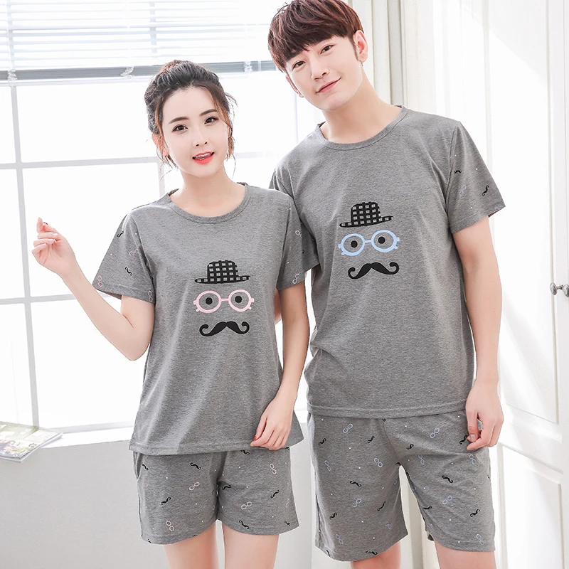 Plus Size 4XL Knited Cotton Pajama Sets Summer Print Pijama Couple Short Sleeve Men's Sleepwear O-neck Female Pyjamas
Plus Size 4XL Knited Cotton Pajama Sets Summer Print Pijama Couple Short Sleeve Men's Sleepwear O-neck Female Pyjamas