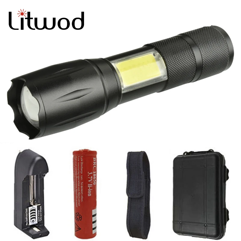 

litwod Z20 A100C LED Flashlight XM-L2 U3 Torch 4 Modes Zoomable 5000LM for Camping With 18650 Battery