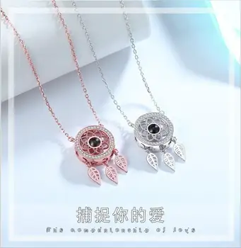925 Sterling Silver Necklace Clavicle 100 Language I Love You Dream catcher Pendant Projection Love Memory Wedding Necklace
925 Sterling Silver Necklace Clavicle 100 Language I Love You Dream catcher Pendant Projection Love Memory Wedding Necklace