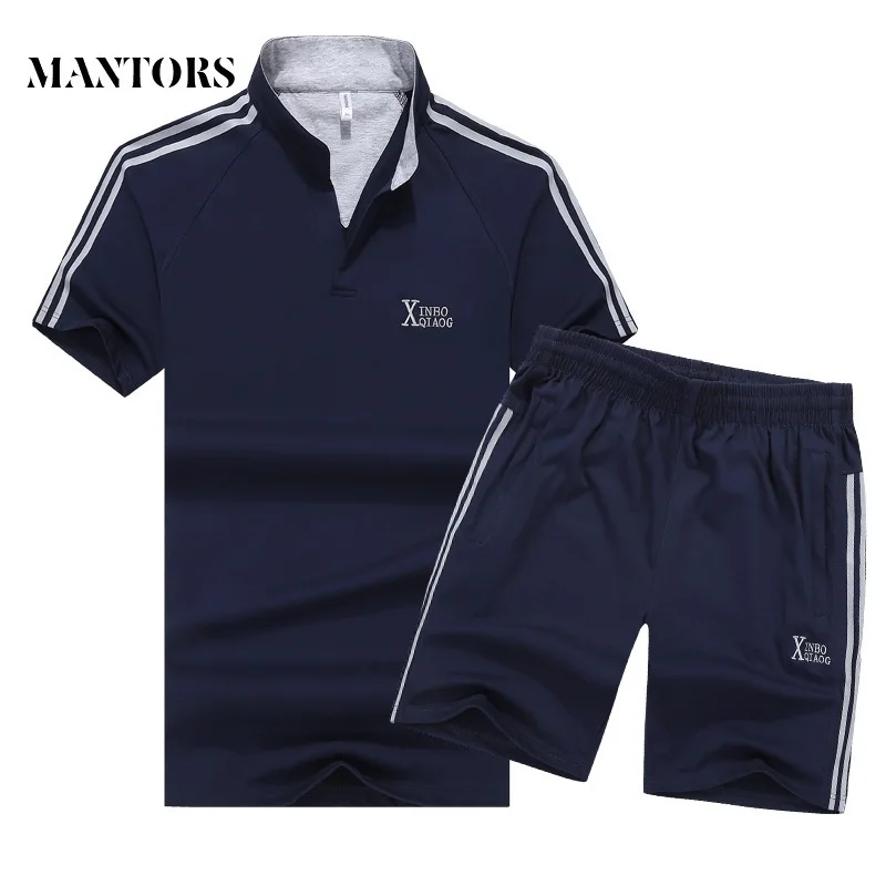 2019 New Men Casual Sets Summer Solid Stripe Mens Sportswear Tracksuit Stand Collar Male T-Shirts+Shorts 2PC Set Plus Size 9XL
2019 New Men Casual Sets Summer Solid Stripe Mens Sportswear Tracksuit Stand Collar Male T-Shirts+Shorts 2PC Set Plus Size 9XL