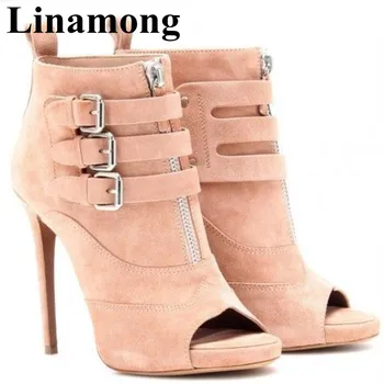 2019 Hottest Buckle Decoration Front Zipper Solid Flock Sexy Peep Toe And Thin High Heel Spring And Autumn Fashion Women Boots
2019 Hottest Buckle Decoration Front Zipper Solid Flock Sexy Peep Toe And Thin High Heel Spring And Autumn Fashion Women Boots
