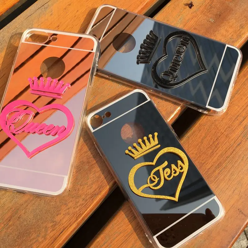 for iphone 5 5s se 6 6s 7 8 plus x Luxury Cute Exclusive Customize Personal Name King Queen Heart Mirror Soft case cover
for iphone 5 5s se 6 6s 7 8 plus x Luxury Cute Exclusive Customize Personal Name King Queen Heart Mirror Soft case cover