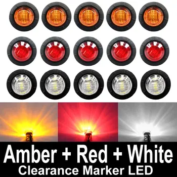 15X TMH 3/4" 5 Amber+5 Red+ 5 White Clearance Side Marker Indicator Light Kit Trailer Car Truck Bullet LED Light Waterproof
15X TMH 3/4" 5 Amber+5 Red+ 5 White Clearance Side Marker Indicator Light Kit Trailer Car Truck Bullet LED Light Waterproof