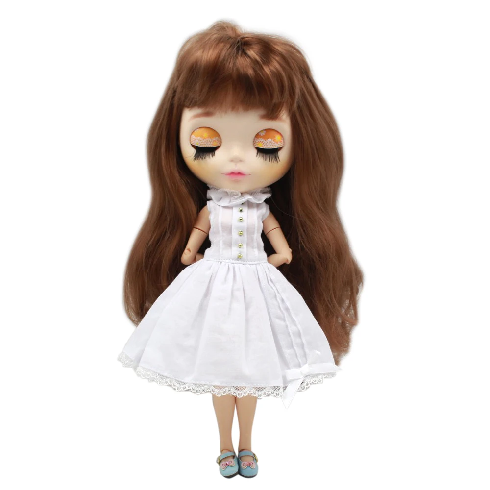Фото ICY DBS Blyth doll licca cute clothes white dress lace rosette bow-knot lady anime girls gift | Игрушки и хобби