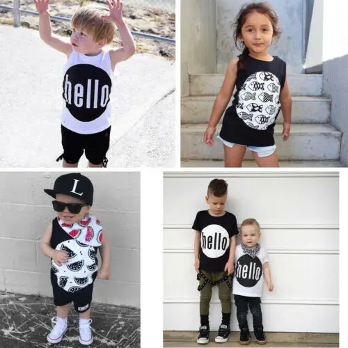 CA STOCK Kids Baby Boy Girls Summer Letters Sleeveless Tops Vest With Black Short Pants Outfits Set
CA STOCK Kids Baby Boy Girls Summer Letters Sleeveless Tops Vest With Black Short Pants Outfits Set