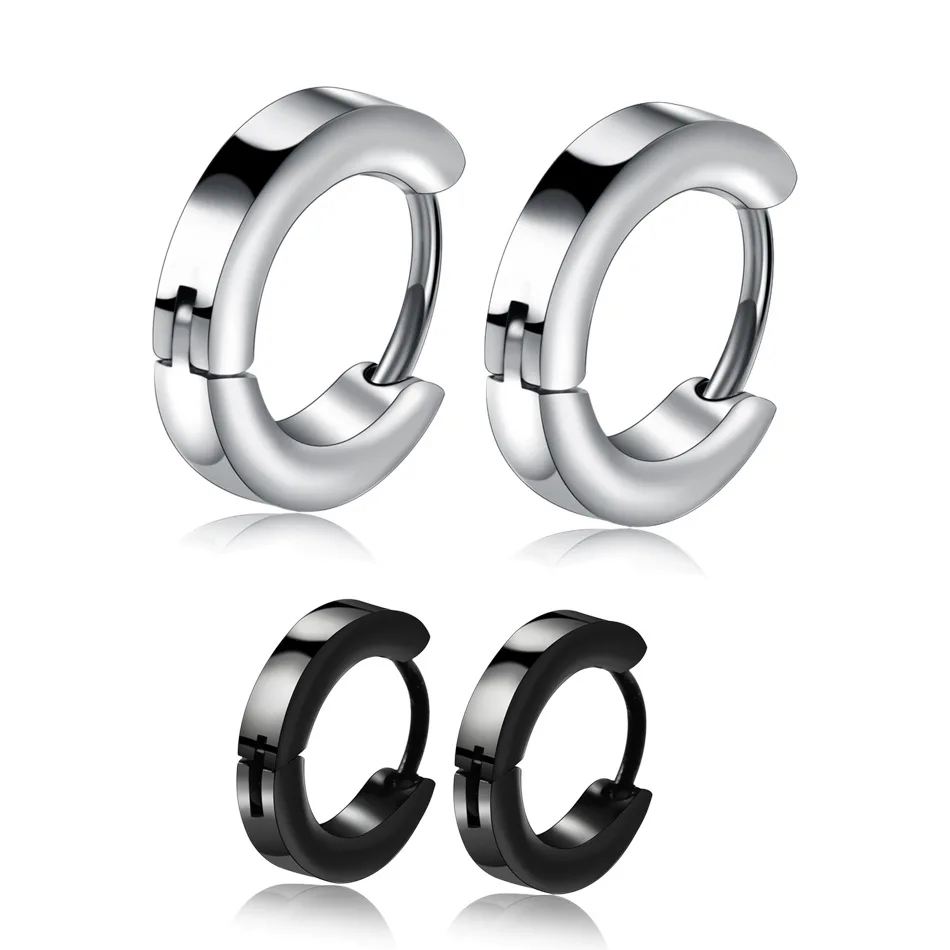 Utimtree Simple Silver Black Hoop Earrings Stainless Steel Punk Men Earrings Circle Ring Earring Piercing Jewelry Drop Shipping
Utimtree Simple Silver Black Hoop Earrings Stainless Steel Punk Men Earrings Circle Ring Earring Piercing Jewelry Drop Shipping