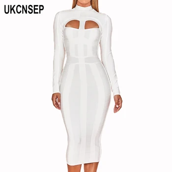 Bandage Dress Women 2020 New White Bandage Dress Long Sleeve Front Cut Out Elegant Party Dress Vestidos Striped Sexy Dress
Bandage Dress Women 2020 New White Bandage Dress Long Sleeve Front Cut Out Elegant Party Dress Vestidos Striped Sexy Dress