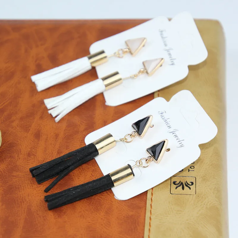 Vintage Triangle Tassel Drop Earrings Faux Suede Fabric Long Dangle Earrings for Women e077
Vintage Triangle Tassel Drop Earrings Faux Suede Fabric Long Dangle Earrings for Women e077