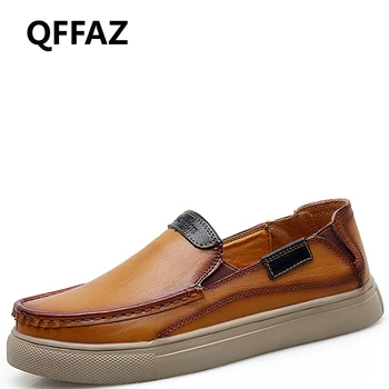 QFFAZ 2019 New Fashion male shoes leather Black Men Flats Genuine Masculino Adulto Handmade zapato Men shoes casual cuero hombre
QFFAZ 2019 New Fashion male shoes leather Black Men Flats Genuine Masculino Adulto Handmade zapato Men shoes casual cuero hombre