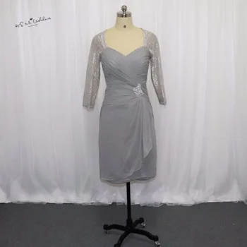 Silver Gray Short Summer Mother of the Bride Dresses Lace Elegant Chiffon Pant Suits Wedding Knee Length Groom Mother Gown 2017
Silver Gray Short Summer Mother of the Bride Dresses Lace Elegant Chiffon Pant Suits Wedding Knee Length Groom Mother Gown 2017