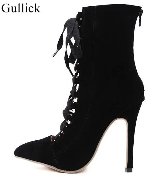 Women Lace Up Ankle Boot High Heels Sandals 12cm Pointed Toe Boots Fashion Pink Black Lady Party Evening Dress Wedding Shoes
Women Lace Up Ankle Boot High Heels Sandals 12cm Pointed Toe Boots Fashion Pink Black Lady Party Evening Dress Wedding Shoes