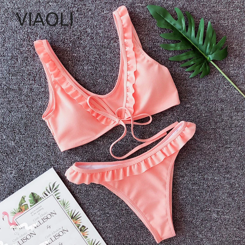 Sexy Women Solid Color Bikini Set Ruffle Swimsuit Brazilian Bikini Set Swimwear Vintage Bathing Suit Biquinis Femme
Sexy Women Solid Color Bikini Set Ruffle Swimsuit Brazilian Bikini Set Swimwear Vintage Bathing Suit Biquinis Femme