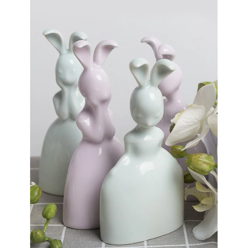 Modern Ceramic Rabbit Figurines Desktop Decorative Crafts Small Animal Ornaments Creative lovable Valentine's Day Birthday Gift
Modern Ceramic Rabbit Figurines Desktop Decorative Crafts Small Animal Ornaments Creative lovable Valentine's Day Birthday Gift