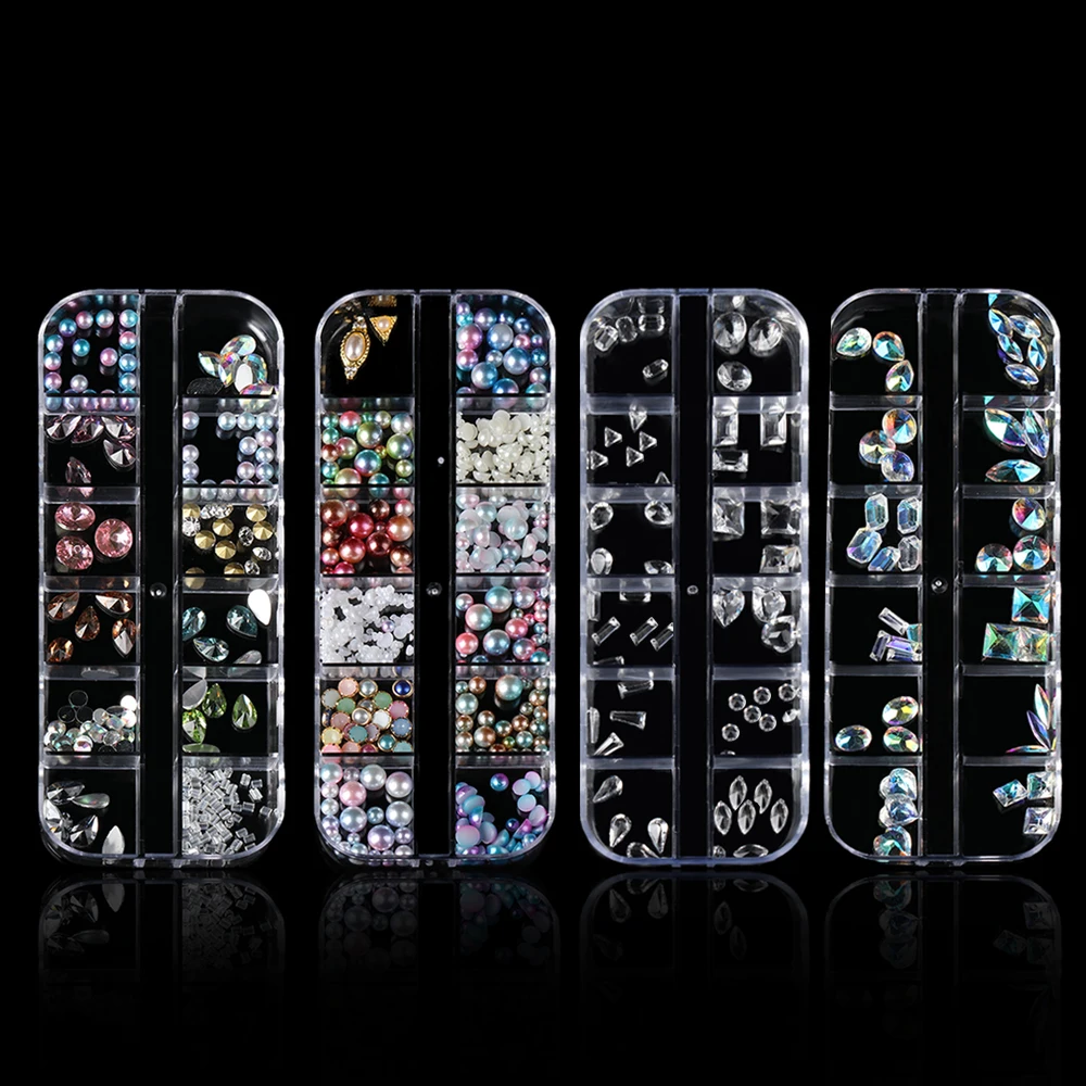 1 Box AB Crystal 3D Rhinestones Flat Back Multi-size Glitter Metal Studs Gradient Pearls DIY Beauty Manicure Nail Art Decoration
1 Box AB Crystal 3D Rhinestones Flat Back Multi-size Glitter Metal Studs Gradient Pearls DIY Beauty Manicure Nail Art Decoration