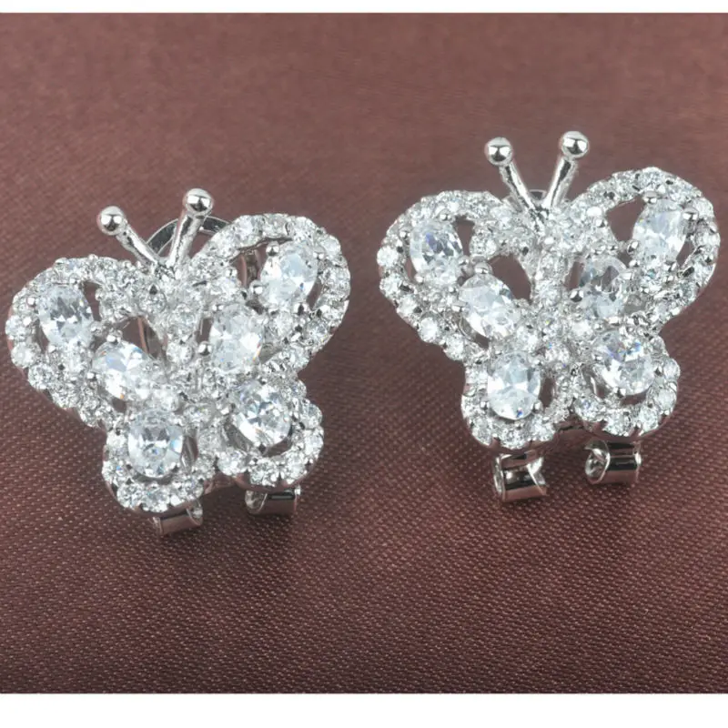 Lovely White Cubic Zirconia Butter fly Design For Women Clip Earrings Silver Jewelry Free Shipping LS072
Lovely White Cubic Zirconia Butter fly Design For Women Clip Earrings Silver Jewelry Free Shipping LS072