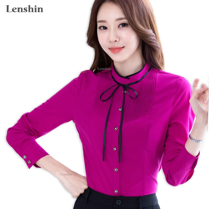 Lenshin Pleated Shirt with Tie Work Wear Office Lady Bow Shirts Female Ruffle Blouse Tops Chemise
Lenshin Pleated Shirt with Tie Work Wear Office Lady Bow Shirts Female Ruffle Blouse Tops Chemise