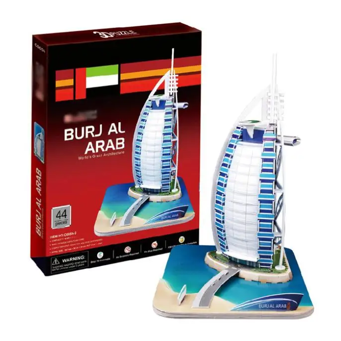 T0443 3D Puzzles Dubai BurjAl-Arab Hotel DIY Building Paper Model kids Creative gift Children Educational toys Ordinary version
T0443 3D Puzzles Dubai BurjAl-Arab Hotel DIY Building Paper Model kids Creative gift Children Educational toys Ordinary version