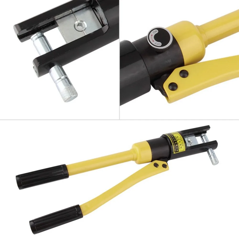 Max Pressure 12 Ton Hydraulic Wire Battery Cable Lug Terminal Crimper Crimping Tool 11 Dies YQK-300 Multi-functional Hand Tool 
Max Pressure 12 Ton Hydraulic Wire Battery Cable Lug Terminal Crimper Crimping Tool 11 Dies YQK-300 Multi-functional Hand Tool