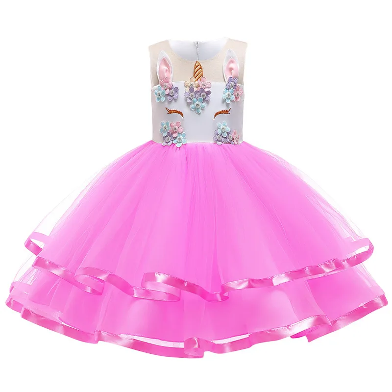 Платье с единорогом для девочек детское милое бальное платье героями